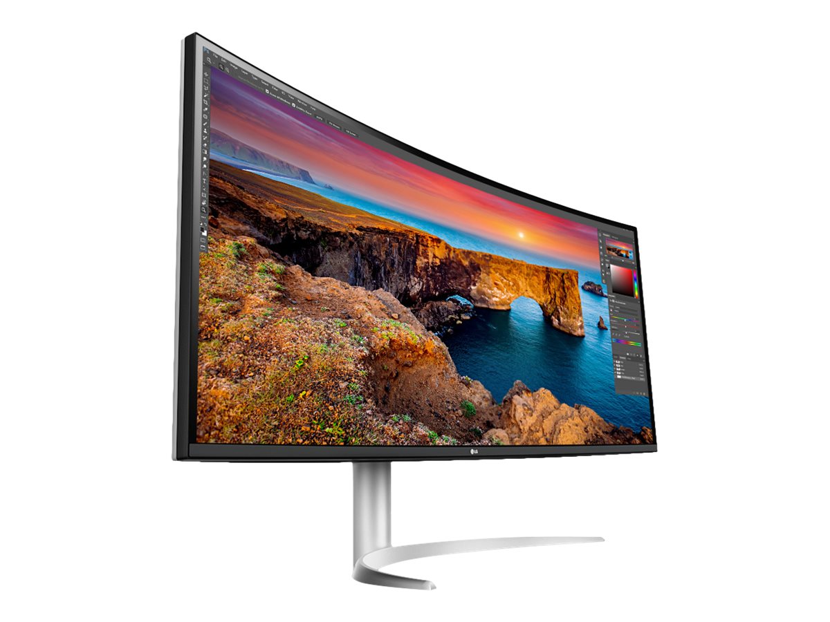 LG 40WP95C-W LED monitor curved 40 Product shot Left-angle 79751