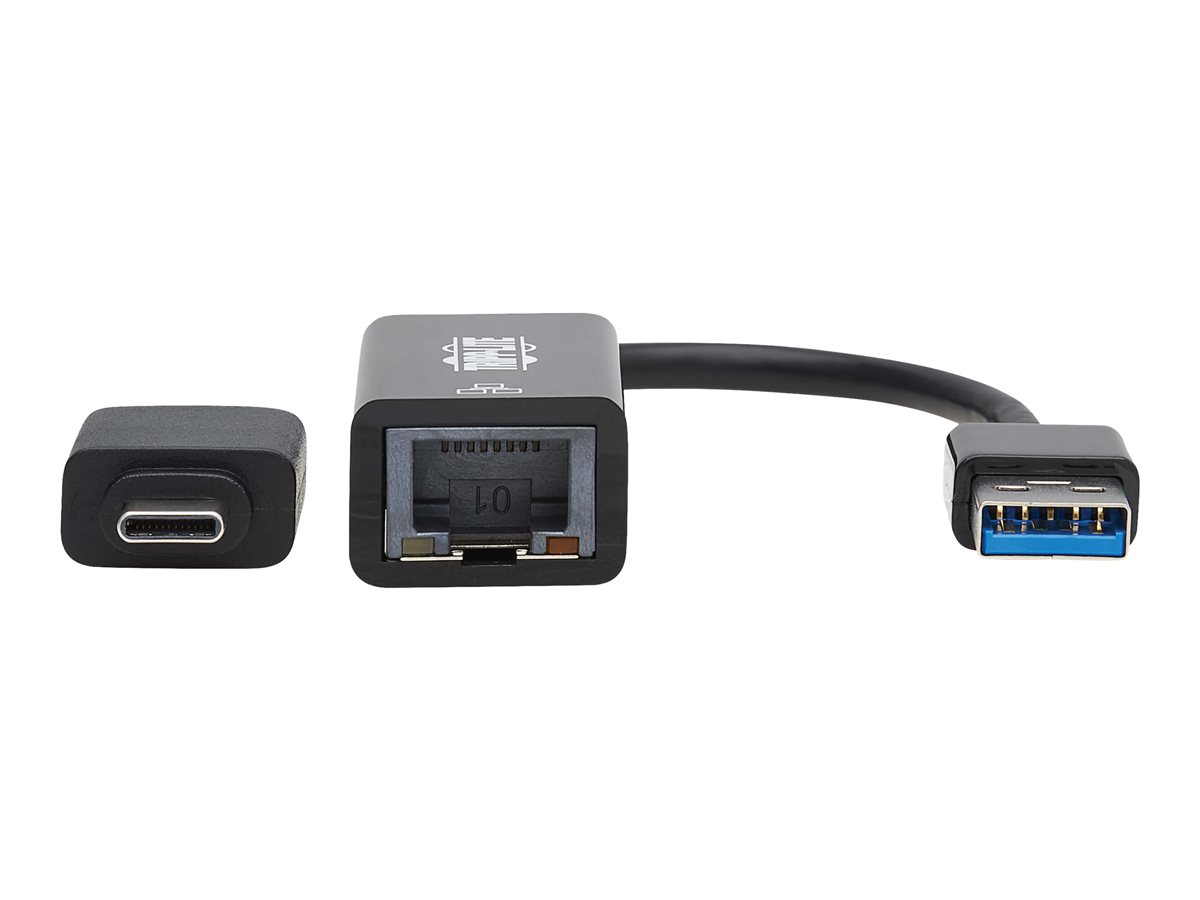 EATON USB-C USB-A to RJ45 Gigabit Ethernet Network Adapter 2xM/F USB 3.2 Gen 1 Black
