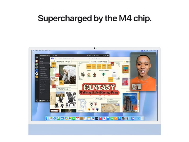 Apple iMac 24" 4,5K - M4 - 16 Go - 256 Go SSD - franais - bleu