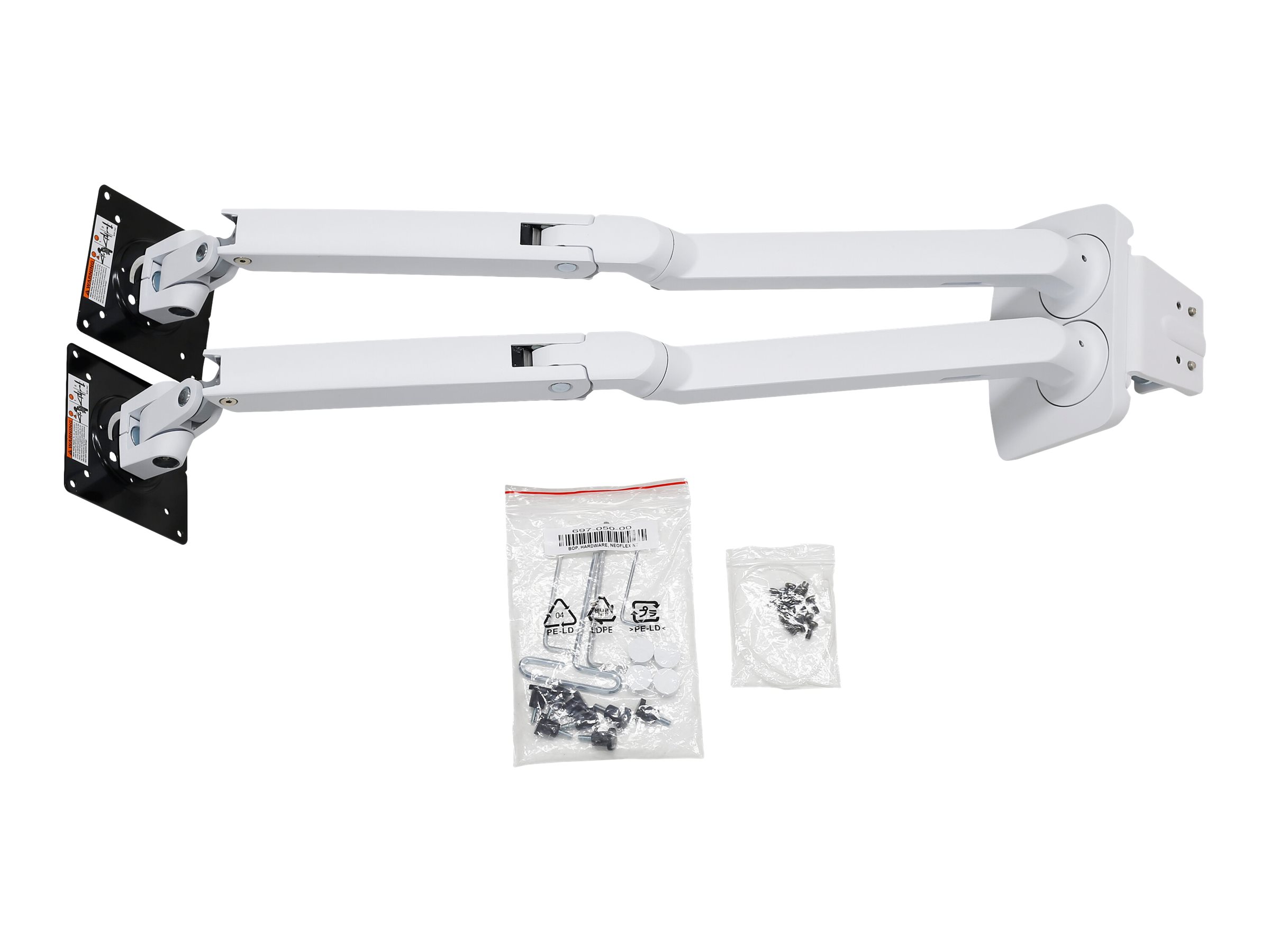 Ergotron MXV mounting kit, adjustable arm, for 2 monitors, white