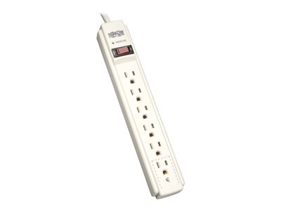 Tripp Lite Protect It! 6-Outlet Surge Protector, 4 ft. Cord, 790 Joules, Diagnostic LED, Light Gray Housing