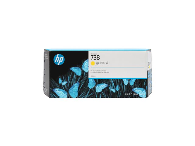 HP 738 300-ml Yellow DesignJet Ink Cartr 676M8A