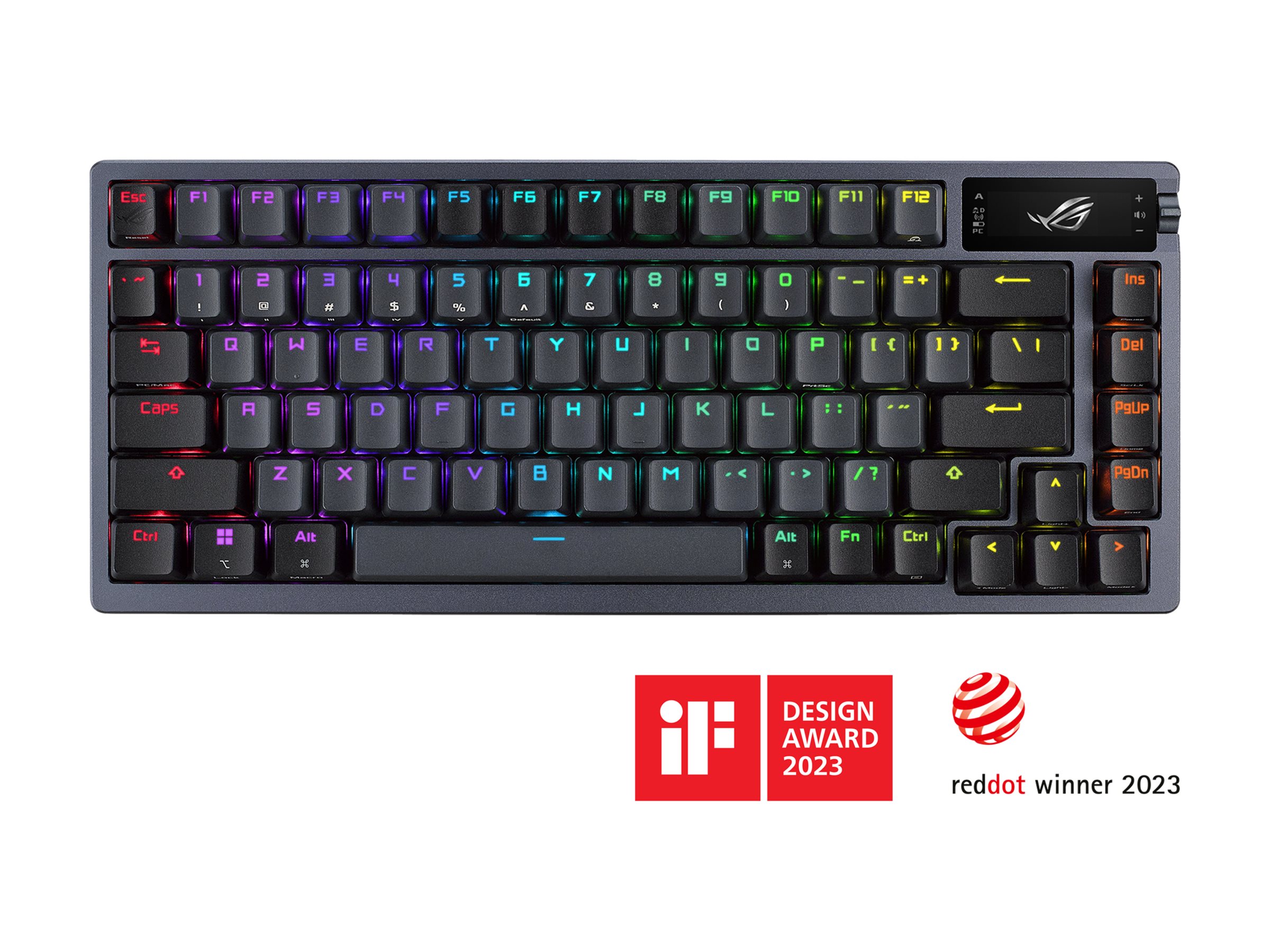 ASUS ROG Azoth keyboard with OLED display gun metal Input Product shot Right-angle 80000