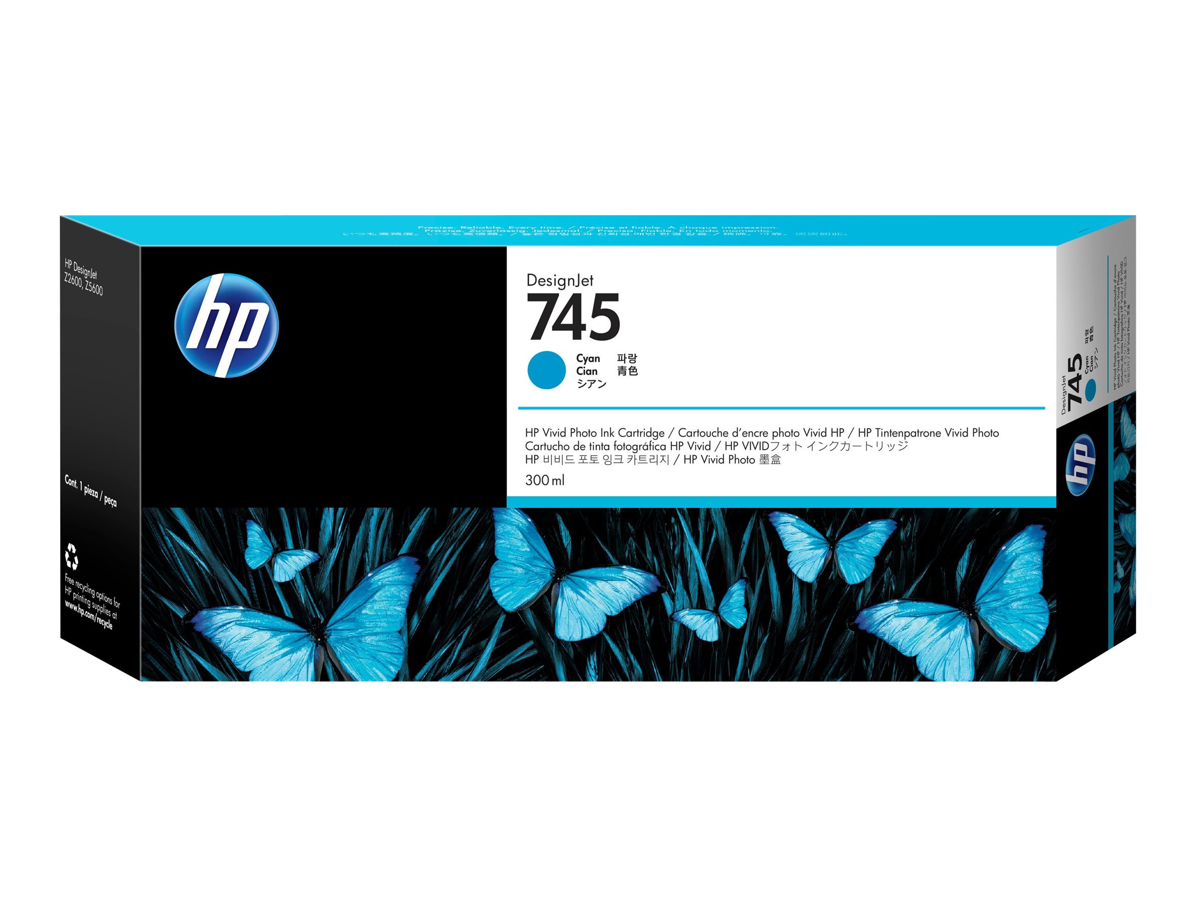 Hp 745 High Capacity Cyan Original Designjet Ink Cartridge