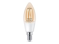 Philips Smart LED-filament-lyspære 4.9W F 470lumen 2700-6500K Tunbar hvid
