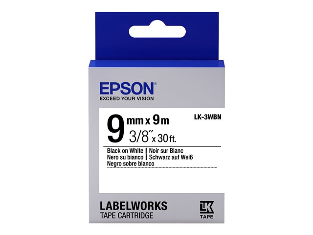 EPSON LK-3WBN Tape Black/White 9mm/9m C53S653003