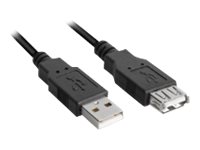 Sharkoon USB 2.0 USB forlængerkabel 3m Sort
