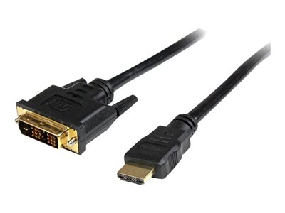 StarTech.com 6ft (1.8m) HDMI to DVI Cable, DVI-D to HDMI Display Cable (1920x1200p), Black, 19 Pin HDMI Male to DVI-D Male Cable Adapter, Digital Monitor Cable, M/M, Single Link - DVI to HDMI Cord (HDMIDVIMM6)