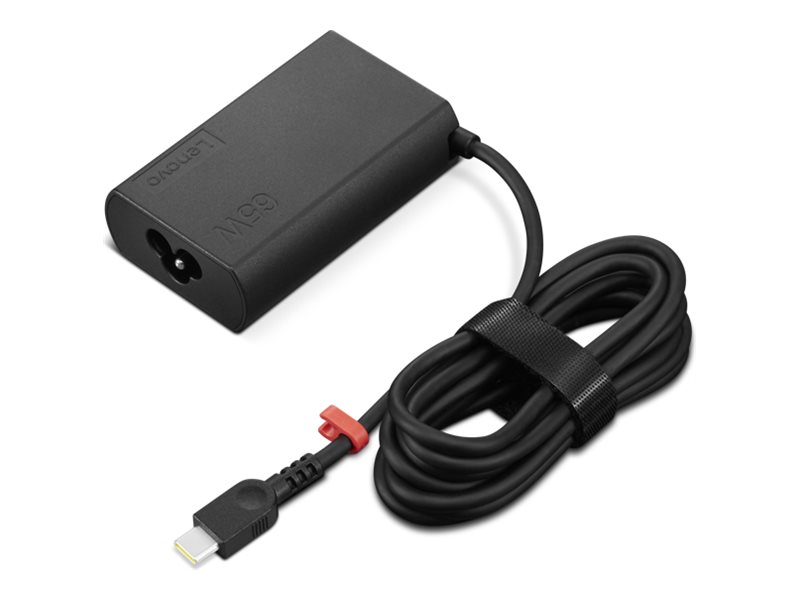Lenovo USB-C power adapter 65 Product shot Left-angle 79450
