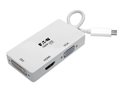 Eaton Tripp Lite Series USB C Multiport Adapter M/3xF 4K60Hz HDMI 1080p VGA + DVI Ports White