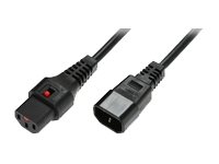 MicroConnect Strøm IEC 60320 C14 Strøm IEC 60320 C13 Sort 1m Forlængerkabel til strøm