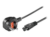 MicroConnect Strøm Type G Strøm IEC 60320 C5 Sort 5m Strømkabel