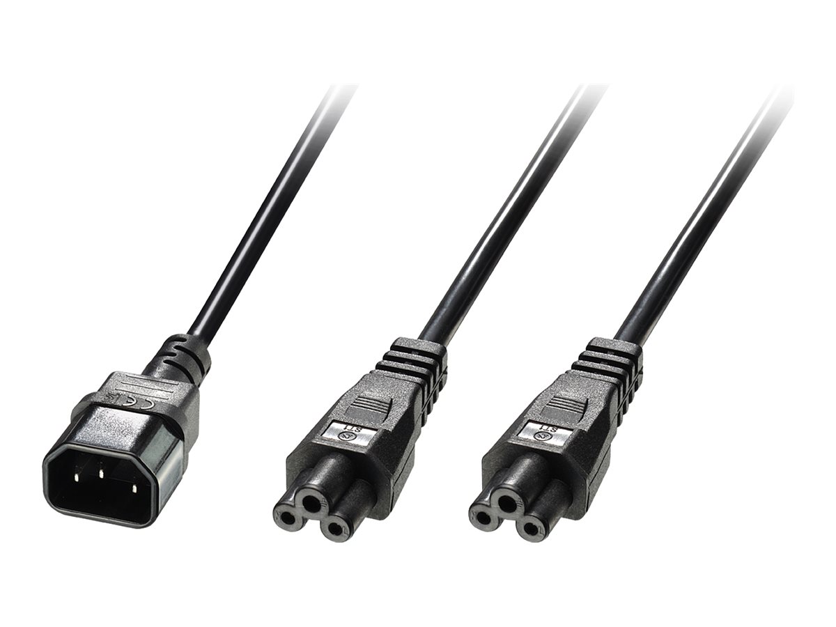 LINDY 2.5m IEC C14 to 2xIEC C5 Splitter