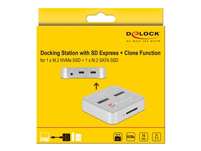 DELOCK Dockingstation M.2 NVMe SSD + M.2 SATA SSD SD Express - 64138