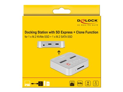 DELOCK Dockingstation M.2 NVMe SSD + M.2 SATA SSD SD Express