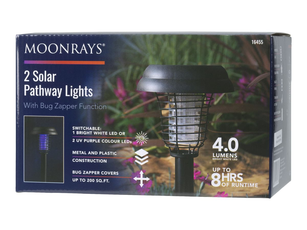 Moonrays LED Garden Garden Light / Bug Zapper - Black - 2's