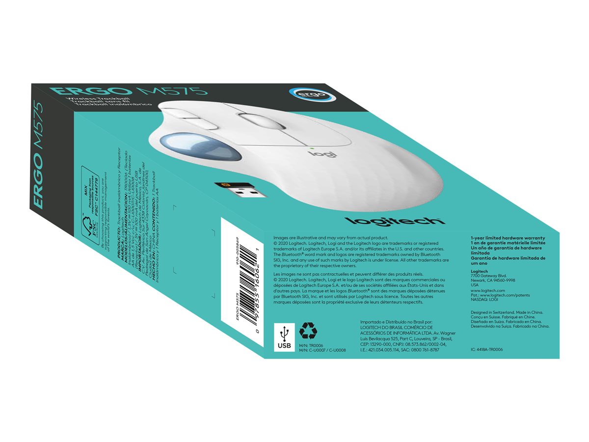 Logitech Ergo Series ERGO M575 - kulový ovládač - Bluetooth 5.0 LE, 2.4 GHz - krémová – foto 7