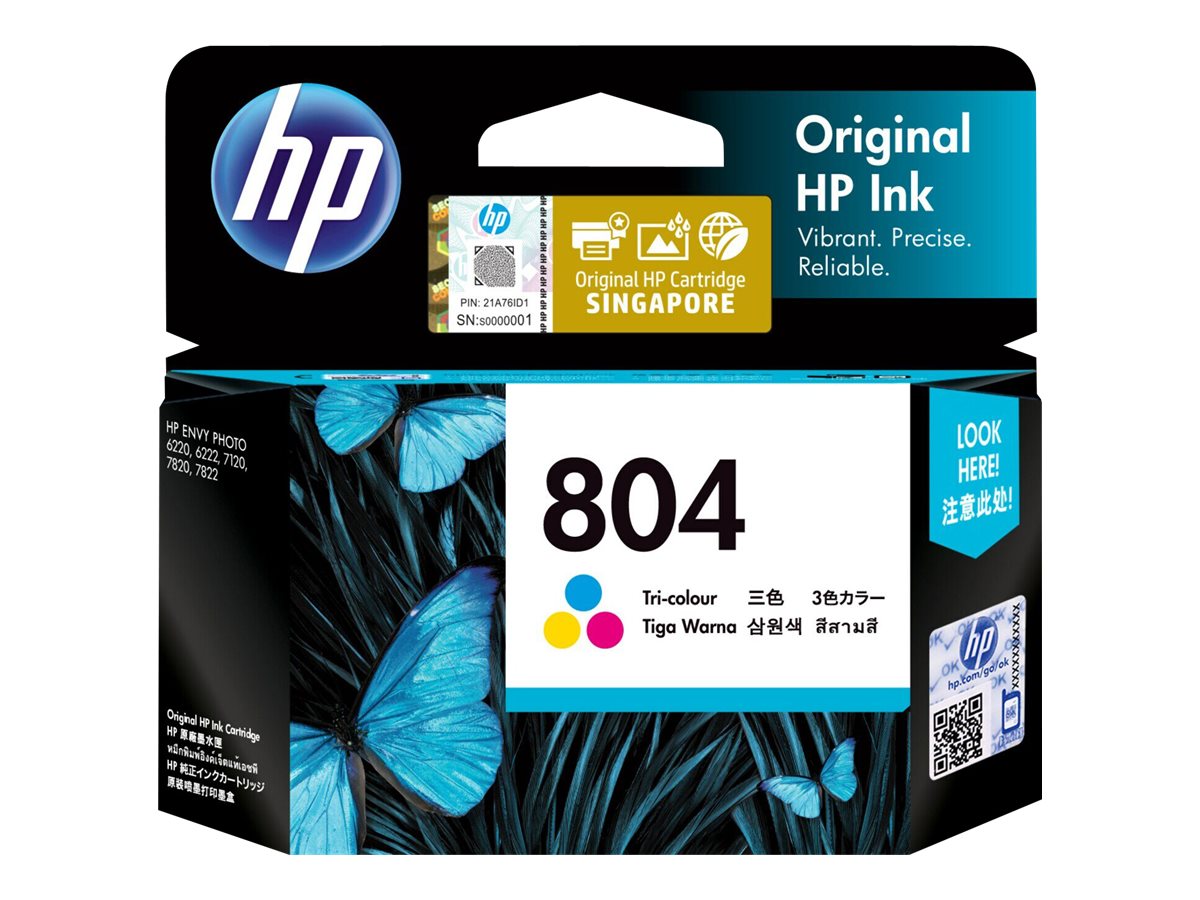 HP 804 colour (cyan magenta yellow) original ink Usage / lifestyle Multi-angle 72520