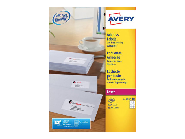 Avery Address Labels 1200 Labels 635 X 72 Mm