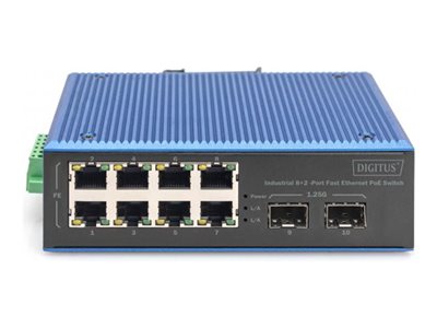 DIGITUS Switch 8+2 -Port Fast Ethernet PoE C/APC Stecker 5
