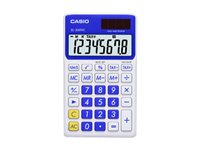 Casio SL-300VC Pocket calculator 8 digits solar panel, battery aqua blue