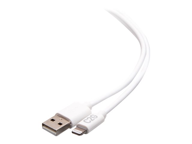 C2G 10ft Lightning to USB A - Power, Sync and Charging Cable - MFi - White