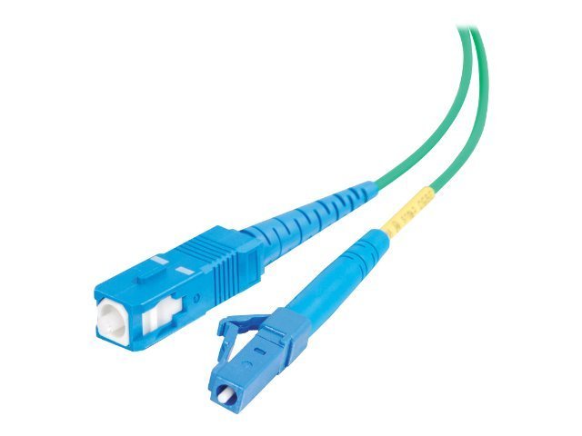 C2G 1m LC-SC 9/125 Simplex Single Mode OS2 Fiber Cable - Plenum CMP-Rated - Green - 3ft - patch cable - 1 m - green
