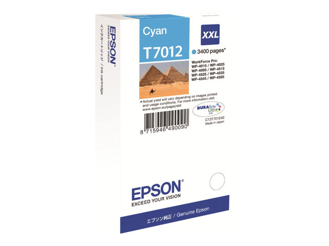 Image of Epson T7012 - XXL size - cyan - original - ink cartridge