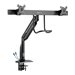 Eaton Tripp Lite Series Safe-IT Precision-Placement Dual-Display Desk Clamp with Antimicrobial Tape for 17 to 35 Displays, USB Ports