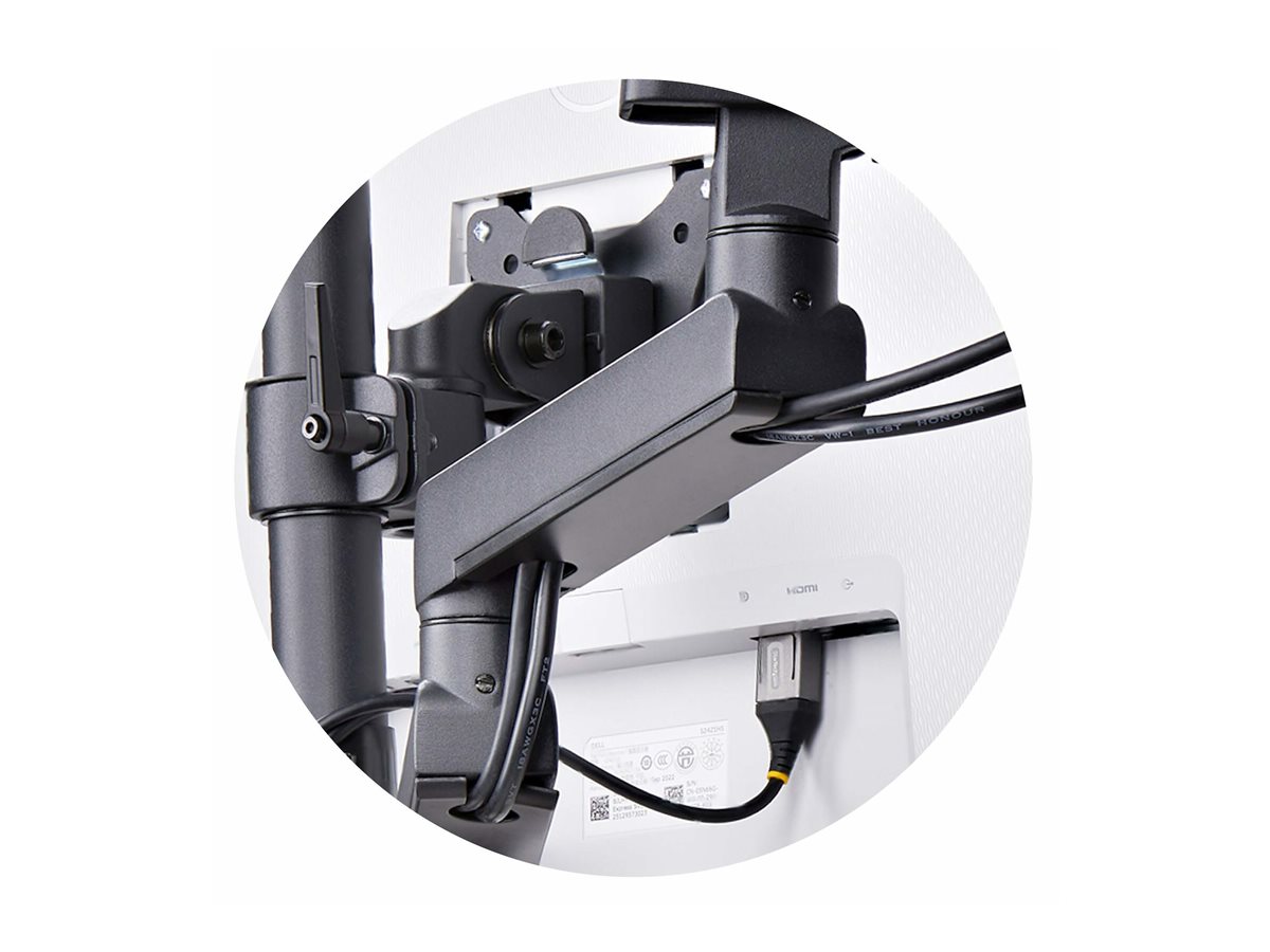 StarTech.com Triple Monitor Desk Mount For Up To Three 27in Screens, VESA 75x75/100x100, Tool-Less Arm Adjustments, C-Clamp/Grommet Mount, Spring-Assisted Arms montážní sada - nastavitelné rameno - pro 3 LCD displeje - černá – foto 13