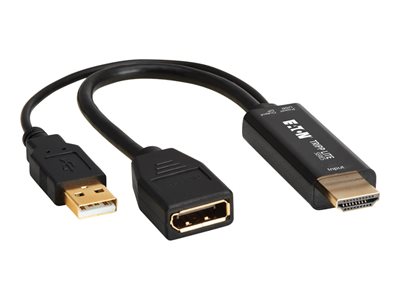 Eaton Tripp Lite Series HDMI to DisplayPort Active Converter M/F with USB Power 4K60Hz 7in.18cm
