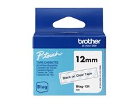 Original Brother Btag-131 tape - sort på klar, 12 mm bred, ulamineret