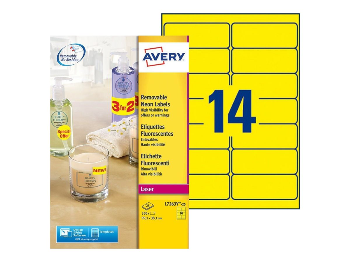 Avery High Visibility Labels Labels 350 Labels 991 X 381 Mm