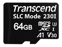 Transcend 230I flash memory card 64 GB microSDXC Product shot Front 76425