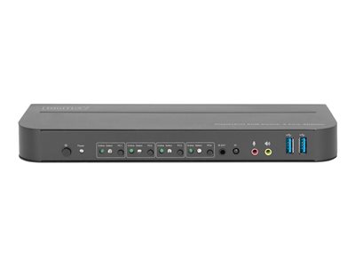 DIGITUS KVM Switch 4-Port, 4K60Hz, 4x DP in, 1x DP/HDMI out - DS-12890