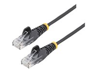 StarTech.com 0.5 m CAT6 Cable - Slim CAT6 Patch Cord - Black - Snagless RJ45 Connectors - Cable - 28 AWG (N6PAT50CMBKS) CAT 6 50cm Patchkabel Sort