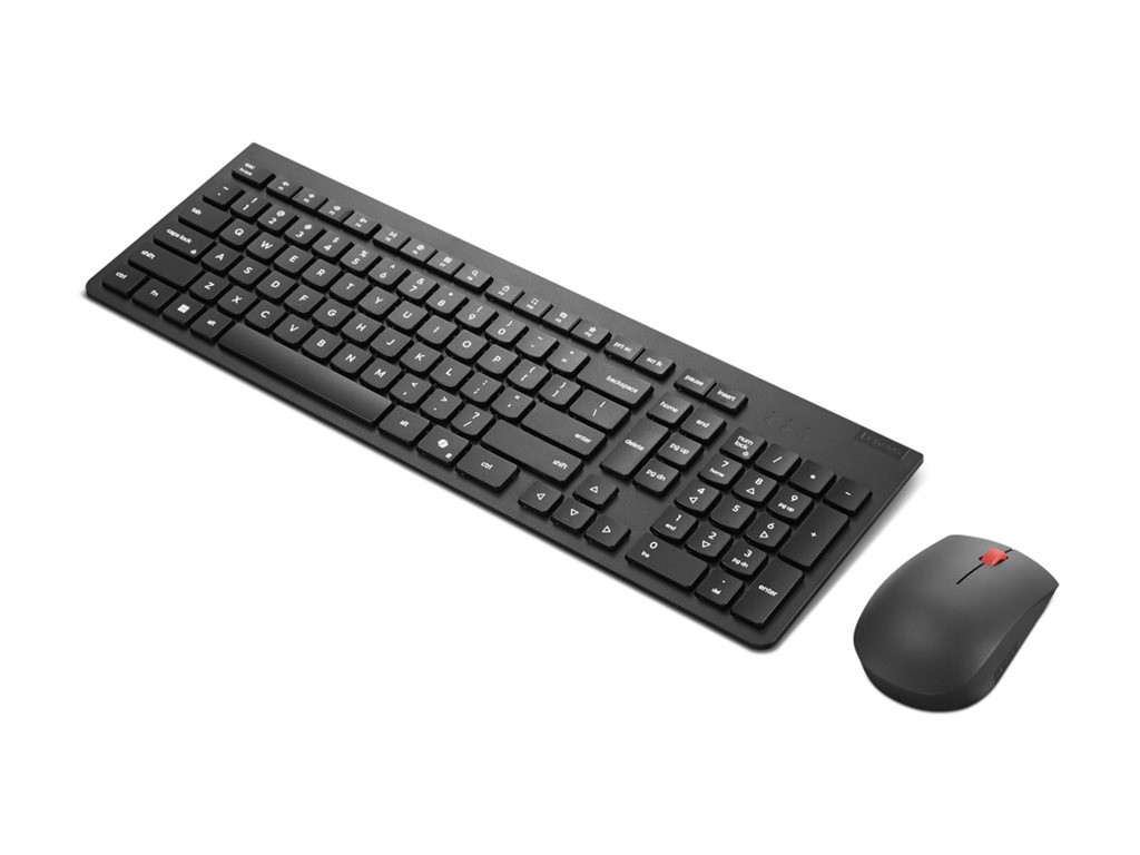 An image of Lenovo Essential Wireless Combo Gen 2 - keyboard and mouse set - QWERTY - UK - black Input Device