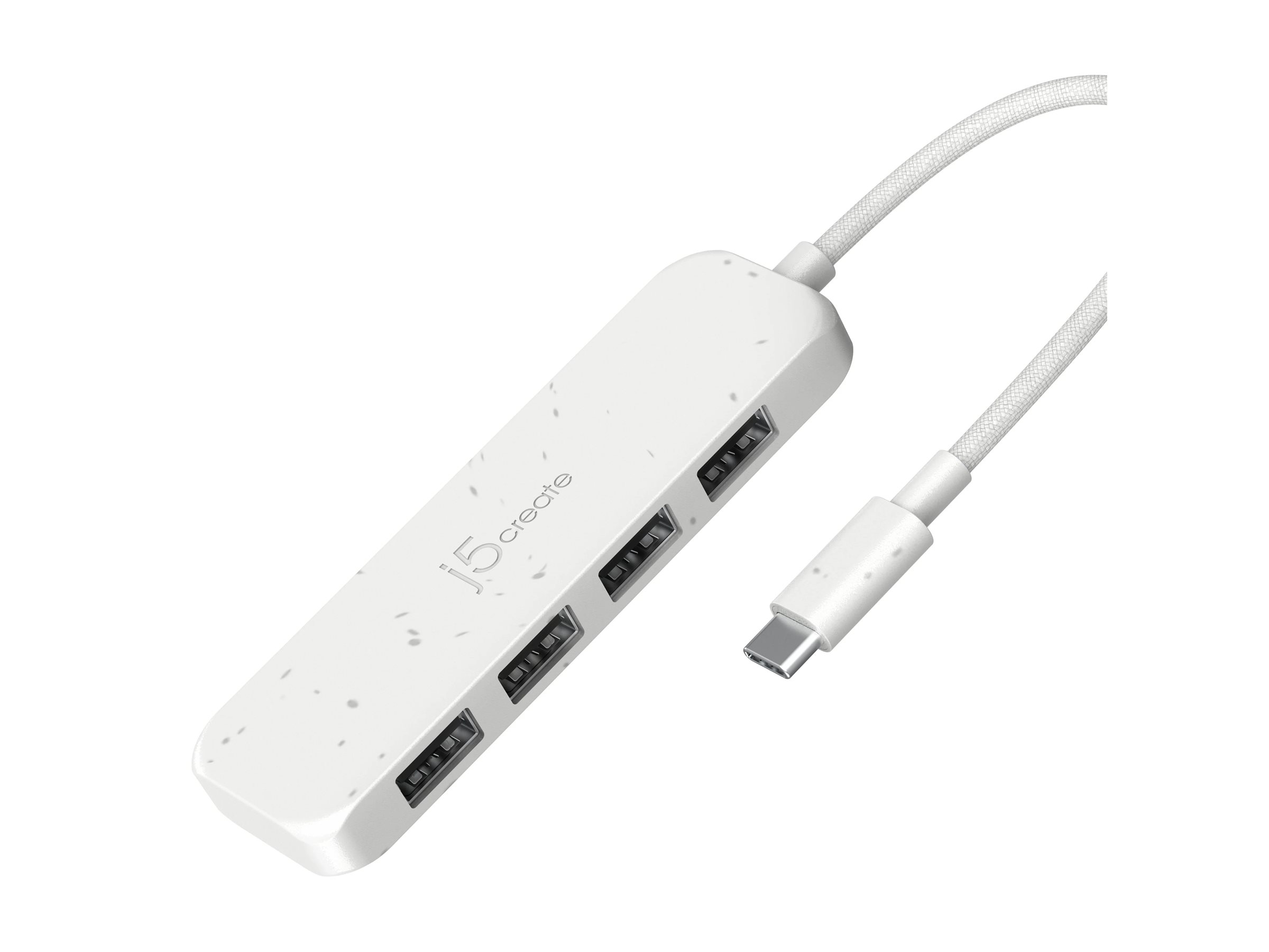 j5create JCH341EW hub eco-friendly USB-C 4 Product shot Left-angle 79901