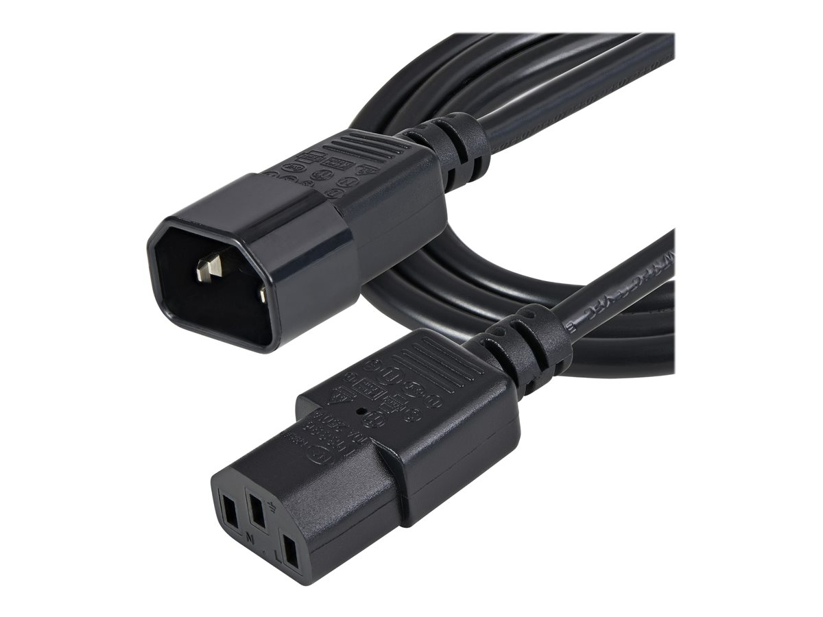 StarTech.com 1m (3ft) Power Extension Cord, C14 to C13, 10A 125V, 18AWG, Black Computer Power Cord Extension, Power Supply Extension Cable, IEC-320-C14 to IEC-320-C13 AC Power Cable - UL Listed - prodlužovací šňůra - power IEC 60320 C13 do IEC 60320 C14 - 1 m – foto 2