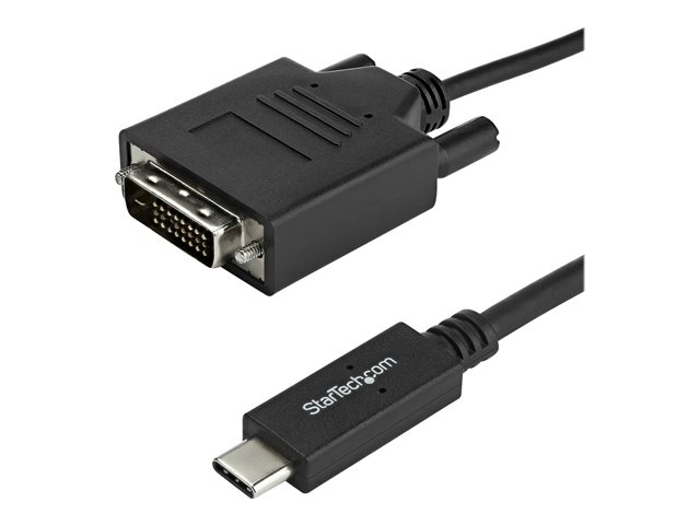 StarTech.com 3.3 ft / 1 m USB-C to DVI Cable - USB Type-C Video Adapter Cable - 1920 x 1200 - Black (CDP2DVIMM1MB)