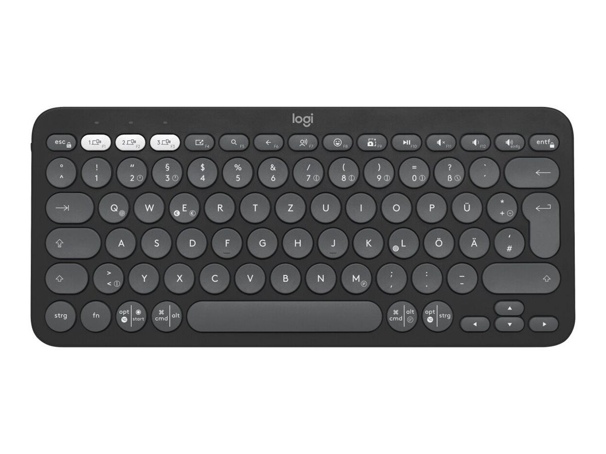 Logitech Pebble Keys 2 K380s Keyboard Qwerty Uk Tonal Graphite Input Device
