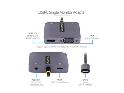 Adaptateur USB C to VGA 4K / HDMI / PD / USB 3.0 - HIGH S..