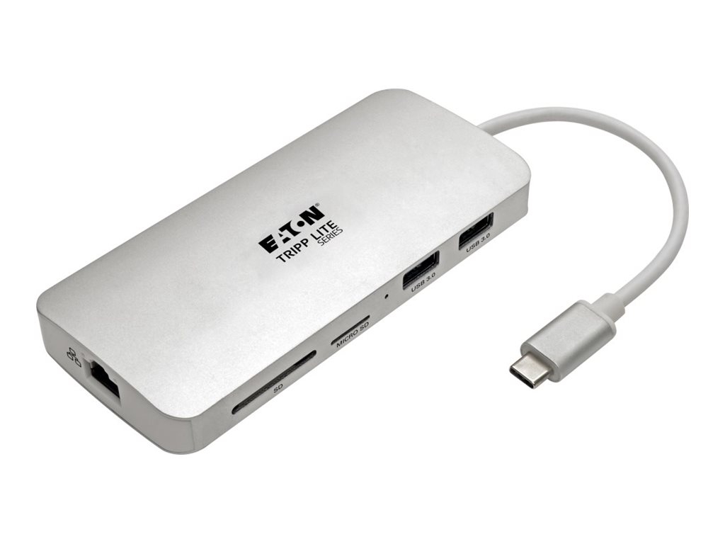 Tripp Lite USB C Docking Station, 4K @ 30 Hz, HDMI, Thunderbolt 3, USB-A Hub, PD Charging, SD/Micro SD, GbE, USB Type C, USB-C