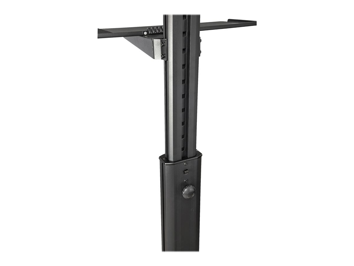 StarTech.com Mobile Workstation Cart with Monitor Mount, CPU/PC Holder, Keyboard Tray, Ergonomic Height Adjustable Desktop Computer Cart, Rolling Mobile Standing Workstation on Wheels - Portable Stand-Up Cart vozík - pro LCD displej / klávesnice / myš / CPU - černá – foto 3