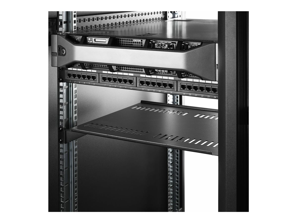 StarTech.com 2-Pack 1U Server Rack Shelf, Vented, 44lb Capacity, 16" Deep (CABSHELF116V2PK) - police skříně - 1U – foto 3