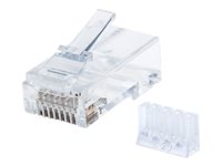 Intellinet RJ45 Modular Plugs, Cat6, UTP, 3-prong, for solid wire, 15 µ gold plated contacts, 90 pack - network connector