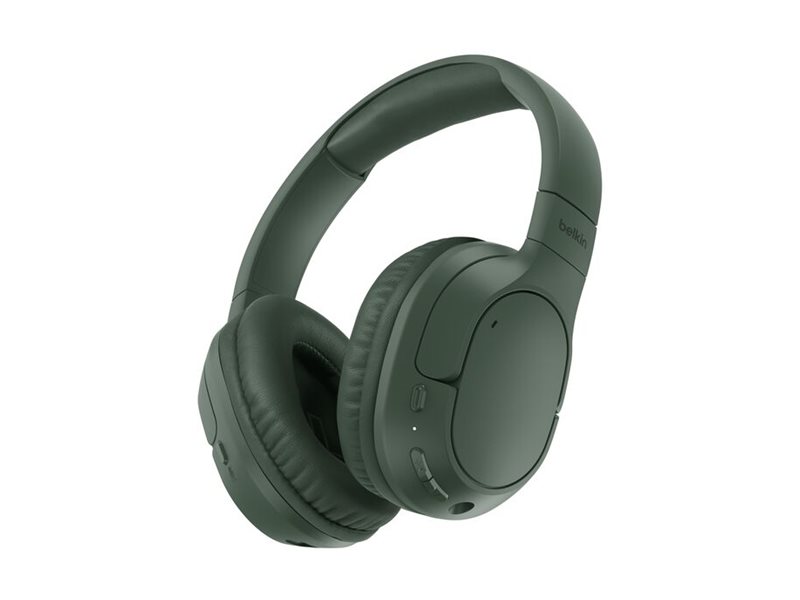 Belkin SoundForm Surround headphones with mic USB-C 3.5 mm Product shot Close-up 75300