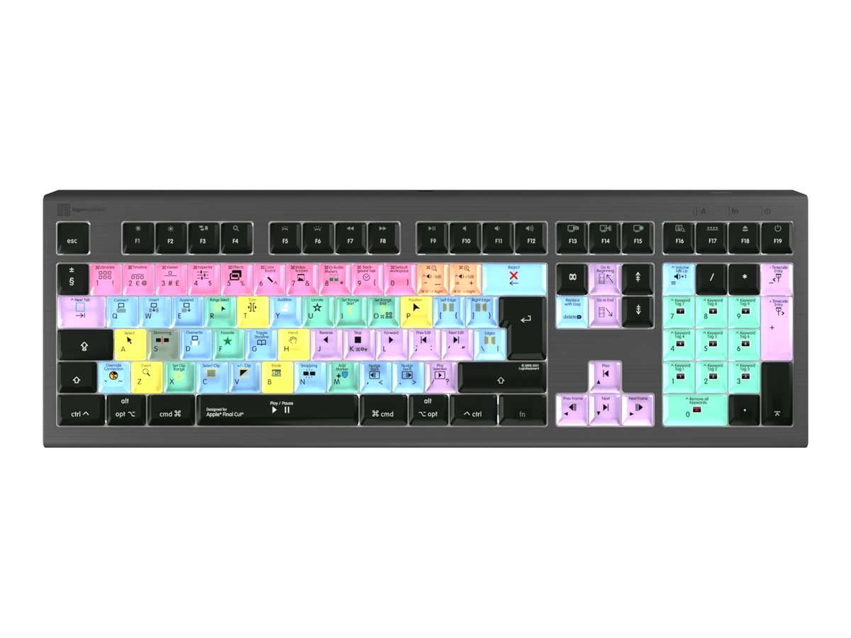An image of LogicKeyboard Apple Final Cut Pro X ASTRA 2 - keyboard - Mac - QWERTY - UK - graphite grey Input Device