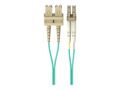 Belkin 1M Fiber Optic Cable: 10Gb Aqua Multimode LC/SC Duplex, 50/125 OM3