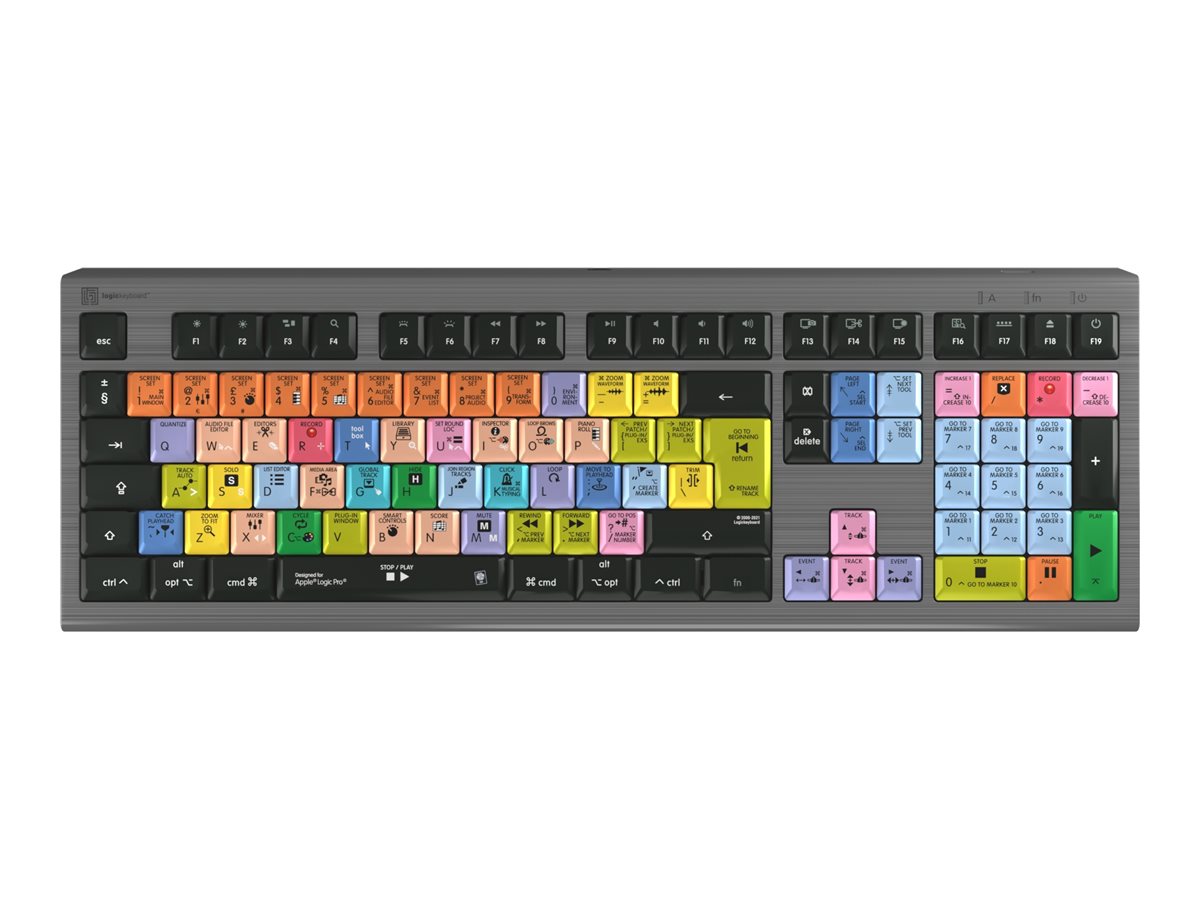 An image of LogicKeyboard Apple Logic Pro X Astra 2 - keyboard - Mac - QWERTY - UK - graphite grey Input Device